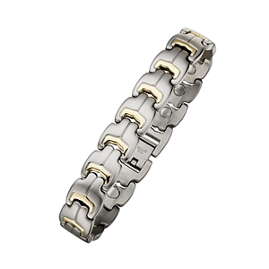Magnetic Stainless Steel Two-tone Bracelet